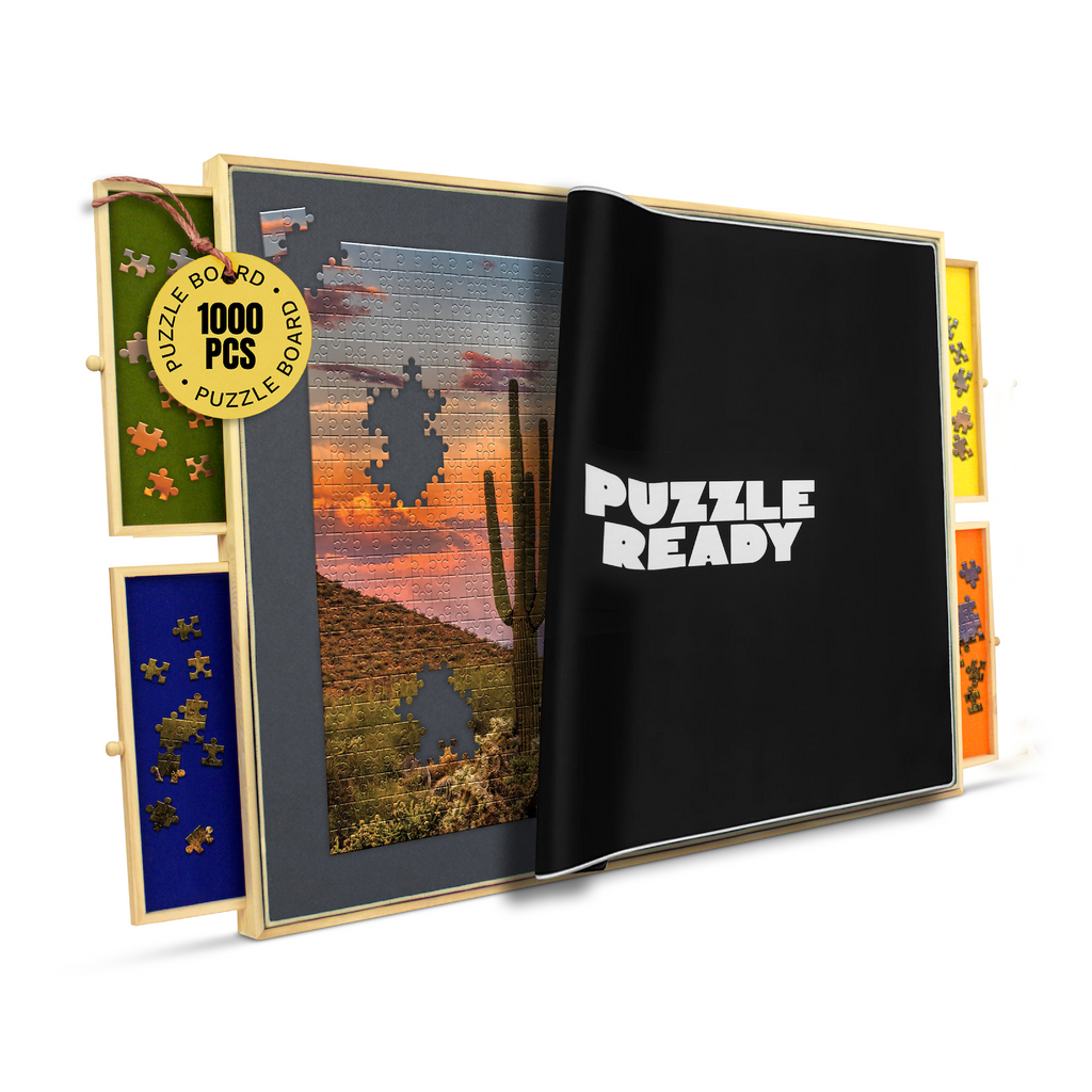 Puzzle Board with Drawers and Cover Mat