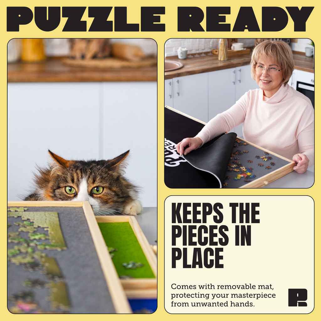 Puzzle Board with Drawers and Cover Mat