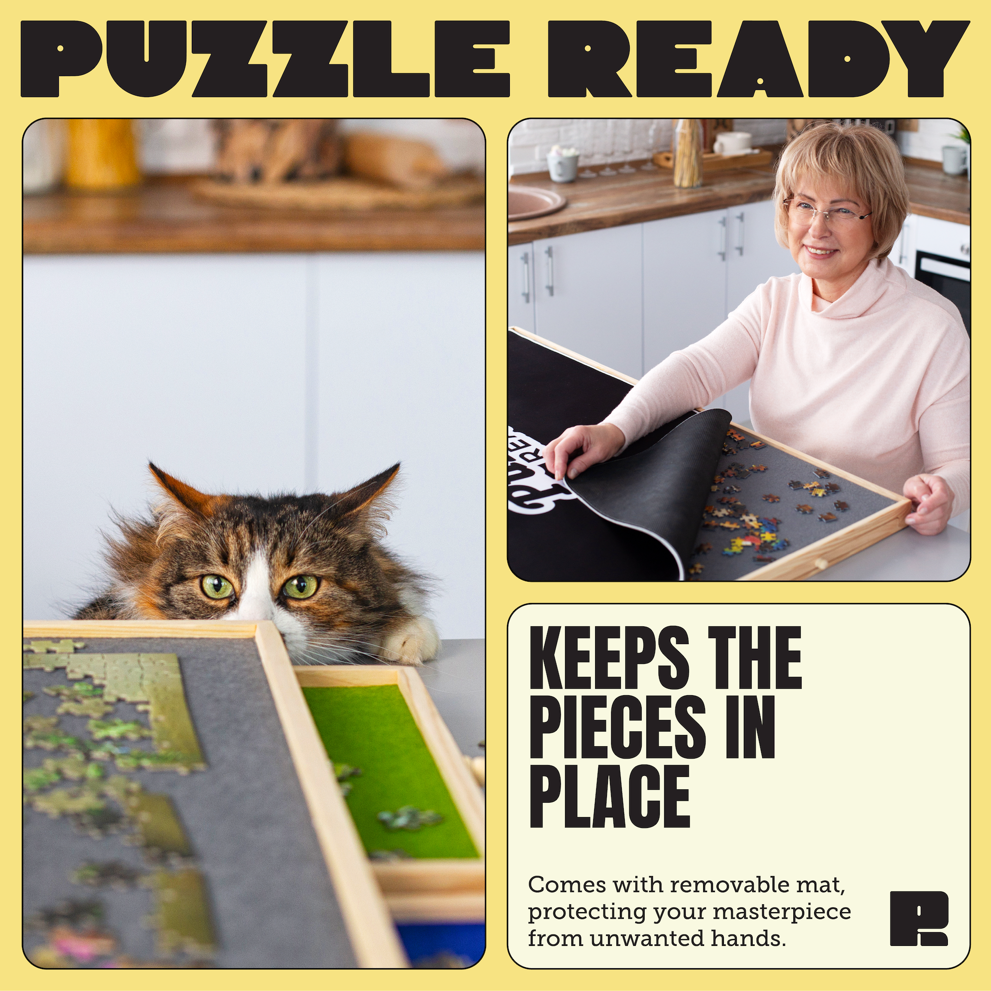Puzzle Board with Drawers and Cover Mat