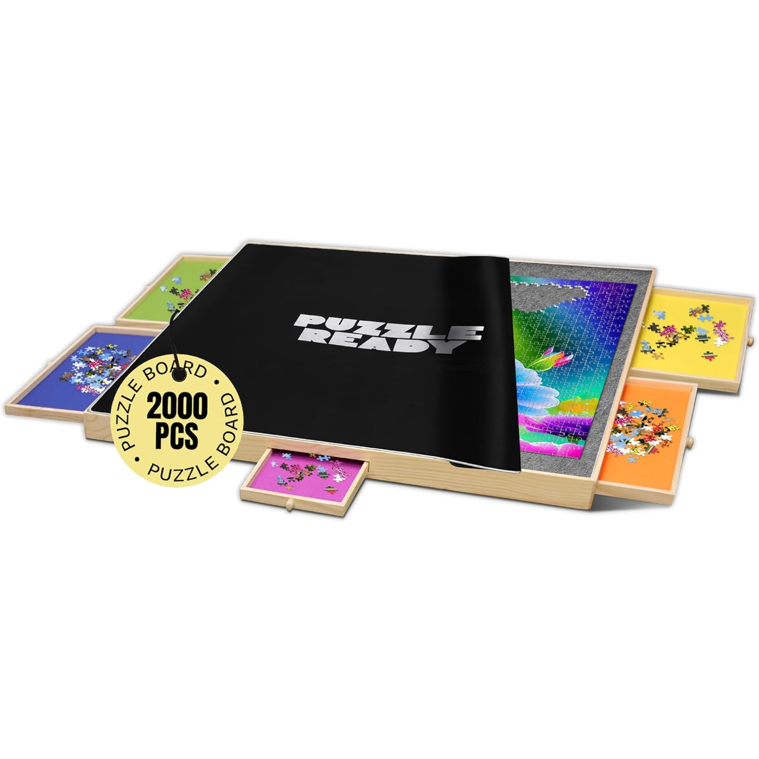 Puzzle Board with Drawers and Cover Mat