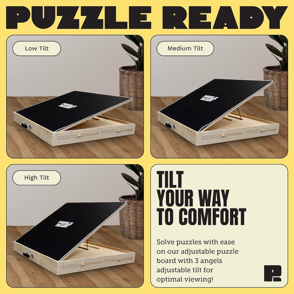 Puzzle Ready Tilting Board Adjustable, Portable Puzzle Table for 1000 & 1500 Piece Puzzles