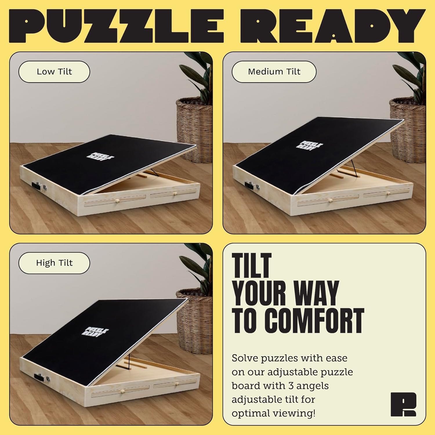 Puzzle Ready Tilting Board Adjustable, Portable Puzzle Table for 1000 & 1500 Piece Puzzles