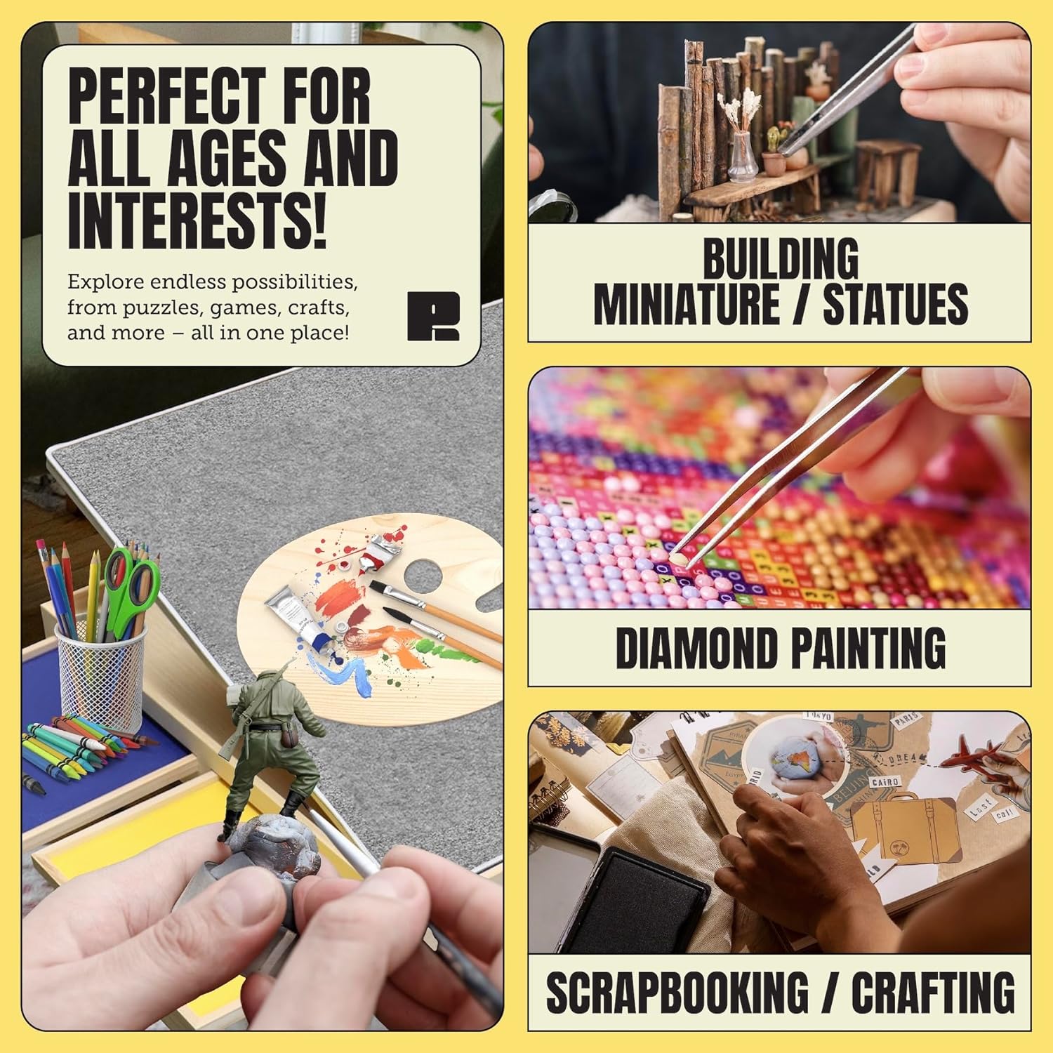 Puzzle Ready Tilting Board Adjustable, Portable Puzzle Table for 1000 & 1500 Piece Puzzles