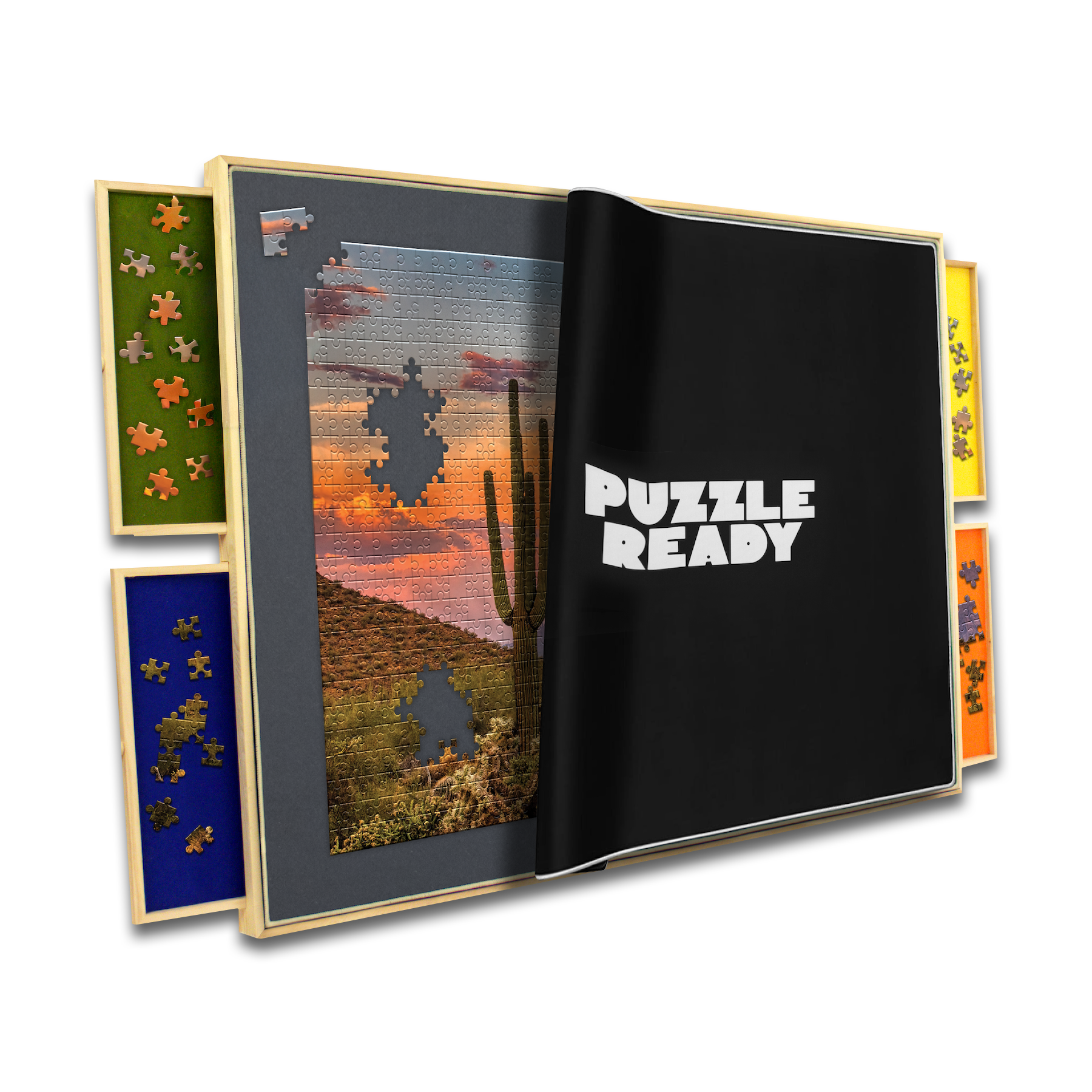 Puzzle Board with Drawers and Cover Mat